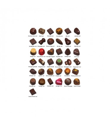 Valentino ballotin assortiment pralines chocolat noir 1 kg