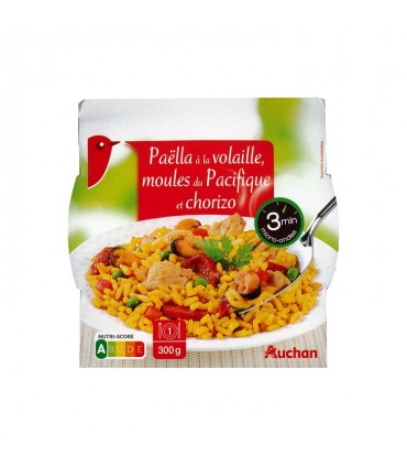 Auchan Paella poultry mussels chorizo 300 gr