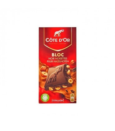 Côte d'Or Bloc noir noisette entière 180 gr CHOCKIES