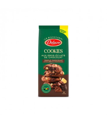 D - Delacre 6 triple chocoladekoekjes 136 gr