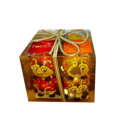 L - Favorina 16 ladybug figurines crispy milk caramel butter 100 gr