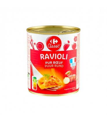 Carrefour Classic pure beef ravioli 800 gr