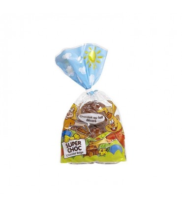 Super Choc oeuf Pâques chocolat lait décoré 250 gr choc