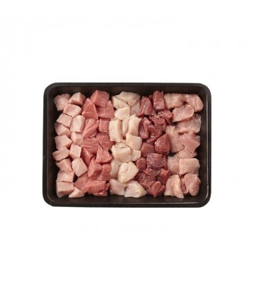 Assortiment de viandes mixtes pour fondue +/- 1,5 kg  - 1